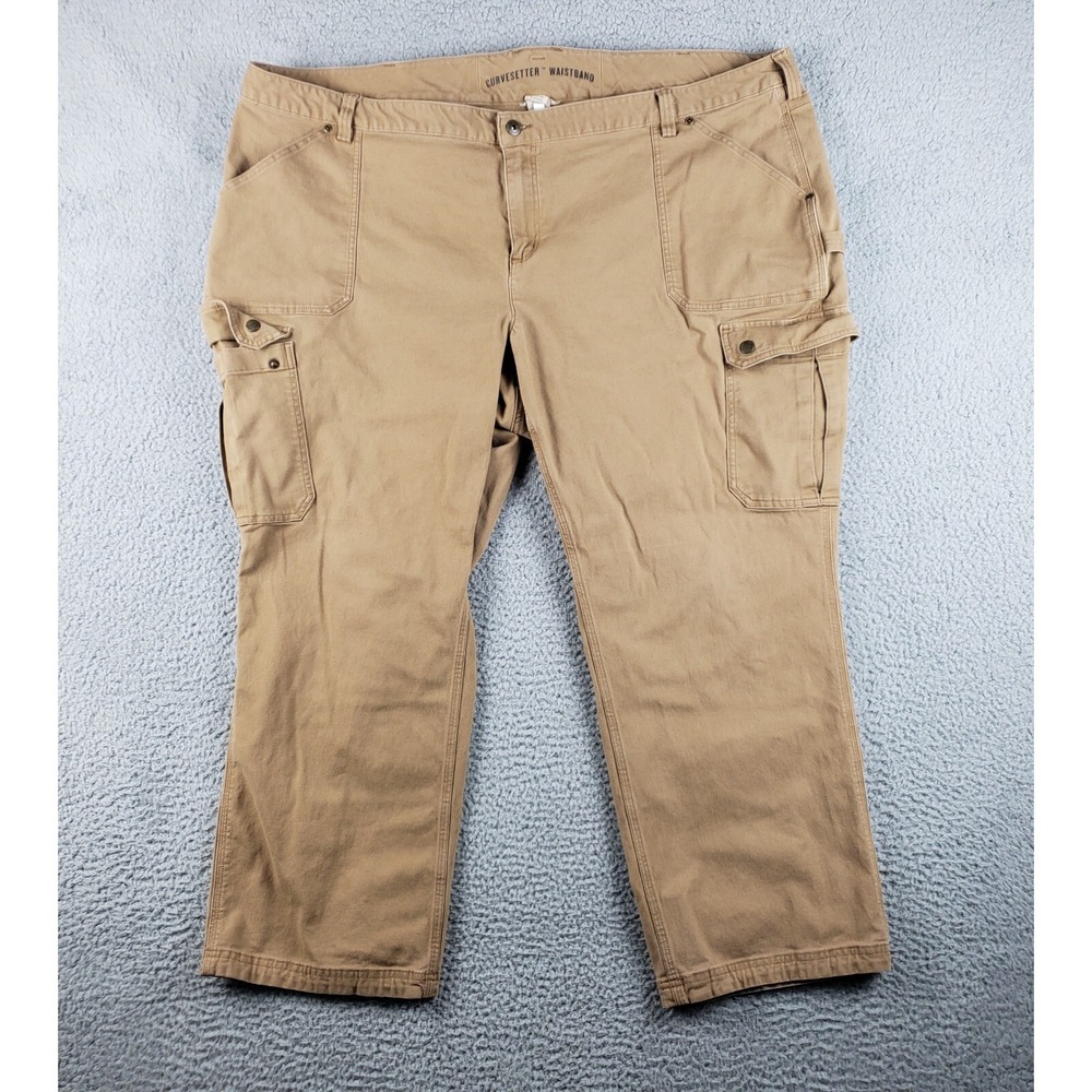 Duluth Trading‎ Pants Womens 28Wx29 (48x27) Brown Curvesetter Waistband Cargo